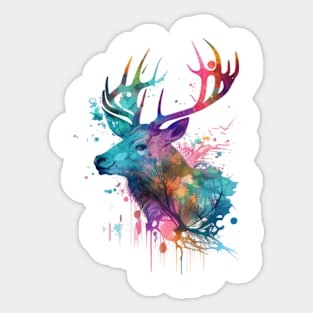 Colorful Deer #3 Sticker